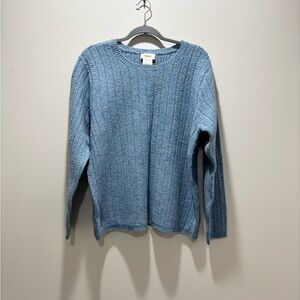 TALBOTS • Women’s Blue Knitted Wool Crewneck Long Sleeve Sweater Size XL